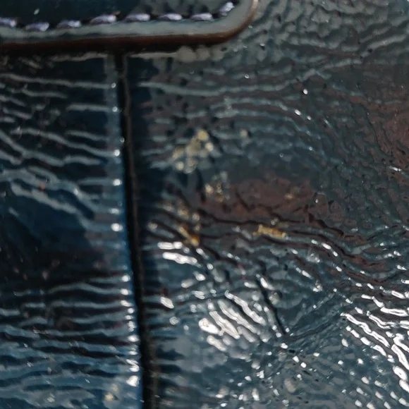 Coach Glossy Navy Leather Satchel - Picture 15 of 16